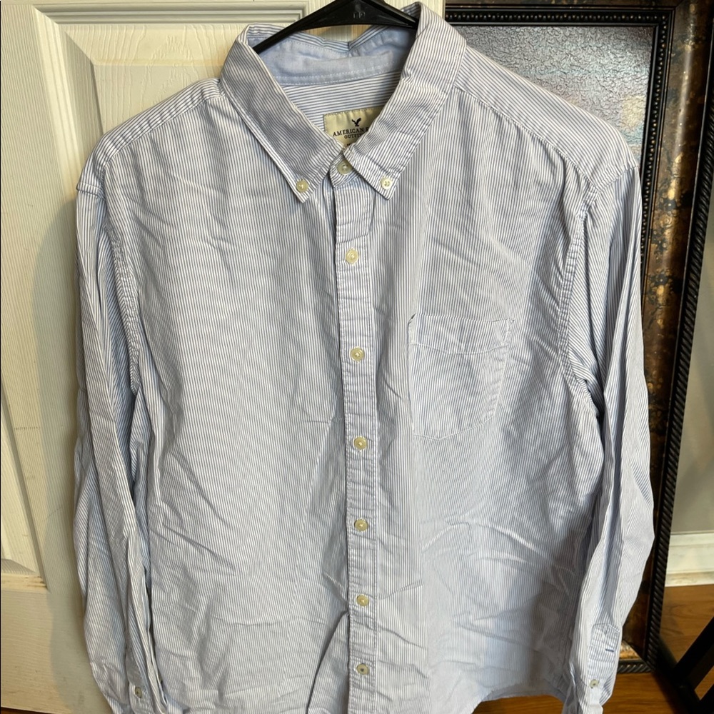 American Eagle striped button down shirt